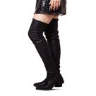 Bota Over The Knee Meia Feminino Fashion Salto Baixo Bico Fino Elegante