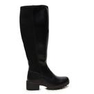 Bota Over The Knee Montaria Preta Feminina Tratorada Cano Alto Couro Lançamento Inverno