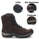 Bota para Homem Cano Alto Moda Coturno Bico Marrom Couro