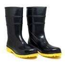 Bota para motoqueiro galocha de borracha pvc forrada cano medio preto confortavel epi anti derrapante bracol reforçada