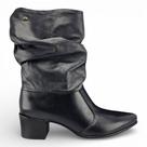 Bota Pegada 280901 Cano Médio Salto Bloco com Zíper Interno e Forro Suede
