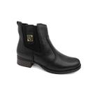 Bota Pegada Cano Curto De Couro 282003 Preto