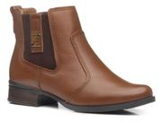 Bota Pegada Coturno 282003 Cano Curto Couro Legítimo Fem