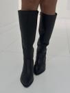 Bota Pegada Feminina Cano Alto Salto Bloco Preto