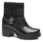 Bota Pegada Feminina em Couro Cano Médio com Ziper Lateral Modelo 281311 Excelente Durabilidade, Maciez e Resistência, solado em PU tratorado