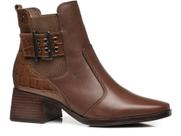 Bota pegada feminina em couro legitimo na cor pinhão 282351-04