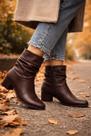 Bota Pegada Feminina Em Couro Pinhão