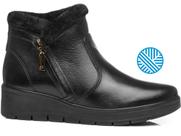 Bota Pegada Feminina em Couro Preto Forrada 280895.03