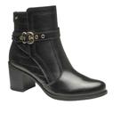 Bota pegada feminino em couro casual 280401-03 preto