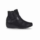 Bota Piccadilly Cano Curto Anabela Médio 117106 Preto