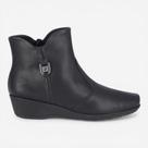 Bota Piccadilly Cano Curto Anabela Preta