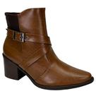 Bota Piccadilly Giordana Bico Fino Salto Bloco 766002 Camel