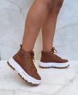 Bota Plataforma Feminino Caramelo