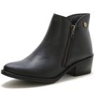 Bota Pórtice Em Couro Cano Com Zíper Preto