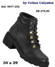 Bota preta com cadarço