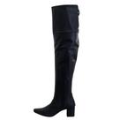 Bota Preta Feminina Clássica Over The Knee Salto Bloco Bico Fino Lirom