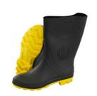 Bota Preta SL/Amarelo 39 sem Meia Pega Forte Grendene