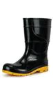 Bota PVC Cano 28cm Preta e Amarela com Forro 38 Crival