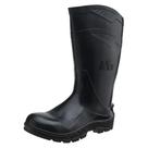 Bota pvc cano longo preta de segurança com bico de aço aworkf