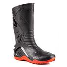 Bota pvc motoqueiro preta sola vermelha
