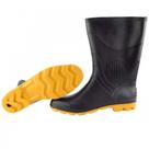 Bota pvc p.forte s/forro preta sola amarela 40 grendene