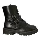 Bota Ramarim 2561131 Feminina Preta Tratorada Cano Médio