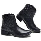 Bota Rodeio Coturno Feminina Cano Curto de Couro com salto Baixo e Ziper na lateral PRETA e MARROM Bota Rodeio Coturno Feminina Cano Curto de Couro com salto Baixo e Ziper na lateral PRETA e MARROM