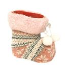Bota rosa natalina com pom pom