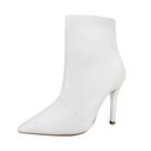 Bota Salto Alto Fino 10 cm Cano Curto Bico Fino Luiza Sobreira Branca Mod. 2255