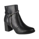 Bota Salto Bloco Médio Calce Fácil Cano Curto Feminina Dakota Preto 36