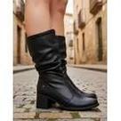 Bota Slouch Mississipi Cano Médio Salto Bloco Feminino J0831 Bota Slouch Mississipi Cano Médio Salto Bloco Feminino J0831