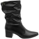 Bota Slouch Pegada Camile Cano Médio Zíper Salto Grosso Feminina
