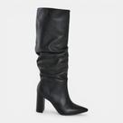 Bota Slouchy Via Marte De Couro Preto