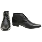 Bota Social Cano Médio Conforto Casual Cadarço Elegante Masculina