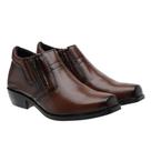 Bota Social Casual Masculina Cano Curto Lisa Zíper Salto Quadrado Bota Social Casual Masculina Cano Curto Lisa Zíper Salto Quadrado