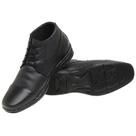 Bota Social Casual Masculino Conforto Ortopédico Antistress De Amarrar Macio Em Couro Preto