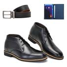 Bota Social Casual Oxford Derby + Carteira e Cinto 1024B