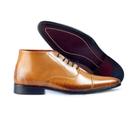 Bota Social em Couro Masculino Cano Curto Cadarço Bico Fino Resistente Moda Confortável