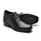 Bota Social em Couro Masculino Cano Curto Zíper Detalhe Costura Manual Elegante Confortável