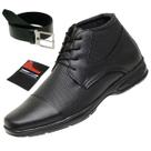 Bota Social Masculina Cano Baixo Casual Ortopédica De Couro + Cinto + Porta Cartão Bota Social Masculina Cano Baixo Casual Ortopédica De Couro + Cinto + Porta Cartão
