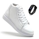 Bota Social Masculina Casual em Couro Legitimo + Relógio