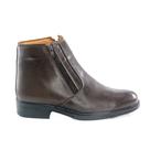 Bota Social Masculino em Couro Cor Marrom Cabedal Liso Clean e Zíper nas Laterais Cano Baixo - CHACAL Bota Social Masculino em Couro Cor Marrom Cabedal Liso Clean e Zíper nas Laterais Cano Baixo - CHACAL