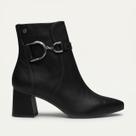 Bota Tanara Cano Curto Em Couro Preto