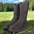 Bota Tênis Masculina Original Classic 100% Couro Featherboot Bico Redondo Marrom Café Rodeio Country Cod:2909
