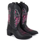 Bota Texana Bico Fino Bordada
