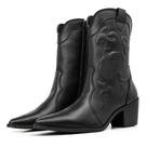 Bota Texana Bico Fino Feminina Salto Baixo Ziper Lateral Country Rodeio Barretos Festa de Peao