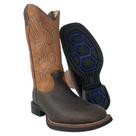 Bota Texana Cano Médio Bordado Masculina Classic Original Marrom E Mostarda