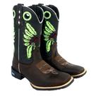 Bota Texana Country Bordada Índio Cocar Sola de Borracha Bico Quadrado Bota Texana Country Bordada Índio Cocar Sola de Borracha Bico Quadrado