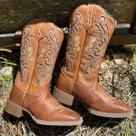 Bota Texana Country Cano Alto Couro Legítimo Premium Bico Quadrado Beauty