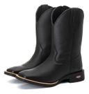 Bota Texana Country Couro Liso Preto Com Zíper Frete Gratis